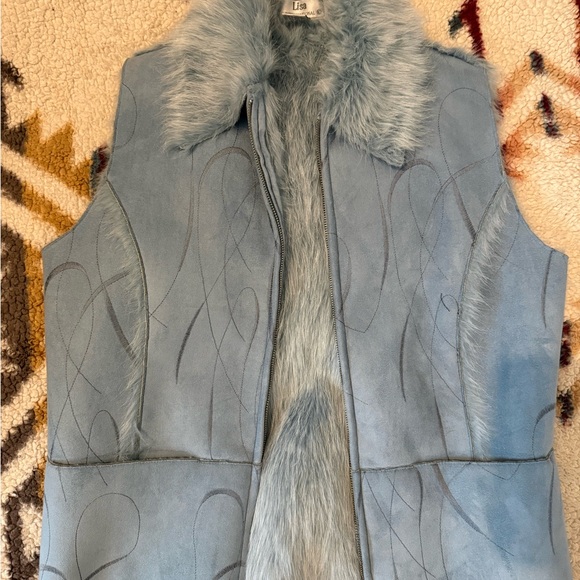 Jackets & Blazers - Women's Blue Faux Fur Vest
